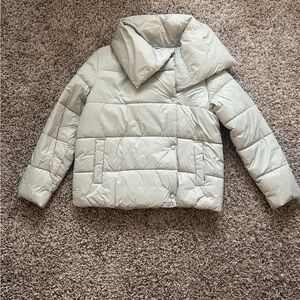 Banana Republic Funnel-Neck Puffer Coat, XS Cream/Tan